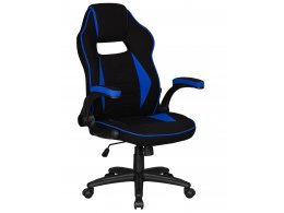Кресло игровое DOBRIN RICK, черно-синяя ткань