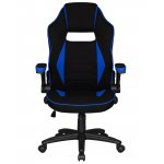 Кресло игровое DOBRIN RICK, черно-синяя ткань