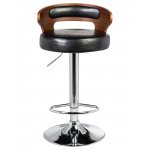 Стул барный DOBRIN FRED, коричневое дерево, чёрный