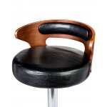 Стул барный DOBRIN FRED, коричневое дерево, чёрный