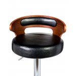 Стул барный DOBRIN FRED, коричневое дерево, чёрный