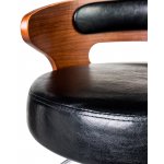 Стул барный DOBRIN FRED, коричневое дерево, чёрный