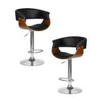 Набор 2 шт Стул барный DOBRIN OSTIN, цвет черный PU ABA 001