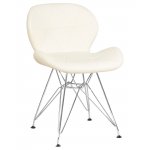 Набор 4 шт Стул обеденный DOBRIN BUTTERFLY CHROME, ножки хром, цвет кремовый