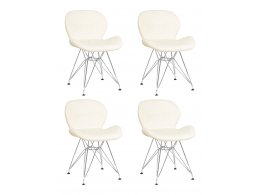 Набор 4 шт Стул обеденный DOBRIN BUTTERFLY CHROME, ножки хром, цвет кремовый