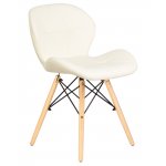 Стул обеденный DOBRIN BUTTERFLY, ножки светлый бук, цвет сиденья кремовый