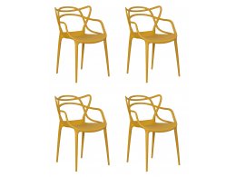 Набор 4 шт Стул обеденный DOBRIN MASTERS, горчичный (Y-03)