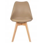 Стул обеденный DOBRIN JERRY SOFT, ножки светлый бук, цвет сиденья бежевый (GR-03)