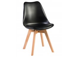 Стул обеденный DOBRIN JERRY SOFT, ножки светлый бук, цвет сиденья чёрный (B-03)