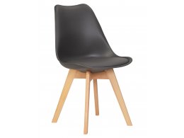 Стул обеденный DOBRIN JERRY SOFT, ножки светлый бук, цвет сиденья темно-серый (G-04)