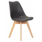 Стул обеденный DOBRIN JERRY SOFT, ножки светлый бук, цвет сиденья темно-серый (G-04)