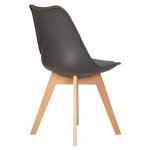 Стул обеденный DOBRIN JERRY SOFT, ножки светлый бук, цвет сиденья темно-серый (G-04)