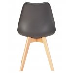 Стул обеденный DOBRIN JERRY SOFT, ножки светлый бук, цвет сиденья темно-серый (G-04)