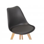 Стул обеденный DOBRIN JERRY SOFT, ножки светлый бук, цвет сиденья темно-серый (G-04)