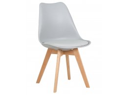 Стул обеденный DOBRIN JERRY SOFT, ножки светлый бук, цвет сиденья светло-серый (GR-01)