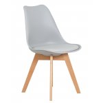 Стул обеденный DOBRIN JERRY SOFT, ножки светлый бук, цвет сиденья светло-серый (GR-01)