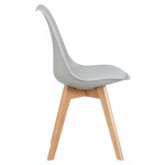Стул обеденный DOBRIN JERRY SOFT, ножки светлый бук, цвет сиденья светло-серый (GR-01)