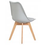 Стул обеденный DOBRIN JERRY SOFT, ножки светлый бук, цвет сиденья светло-серый (GR-01)