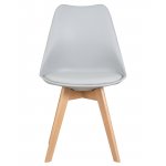 Стул обеденный DOBRIN JERRY SOFT, ножки светлый бук, цвет сиденья светло-серый (GR-01)