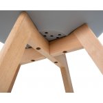 Стул обеденный DOBRIN JERRY SOFT, ножки светлый бук, цвет сиденья светло-серый (GR-01)