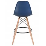 Стул барный DOBRIN DSW BAR, ножки светлый бук, цвет тёмно-синий (BE-12)