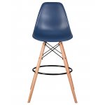 Стул барный DOBRIN DSW BAR, ножки светлый бук, цвет тёмно-синий (BE-12)