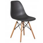 Набор 4 шт Стул обеденный DOBRIN DSW, ножки светлый бук, цвет тёмно-серый (GR-04)