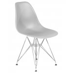 Набор 4 шт Стул обеденный DOBRIN DSR, ножки хром, цвет светло-серый (GR-01)