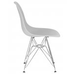 Набор 4 шт Стул обеденный DOBRIN DSR, ножки хром, цвет светло-серый (GR-01)