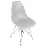 Набор 4 шт Стул обеденный DOBRIN DSR, ножки хром, цвет светло-серый (GR-01)