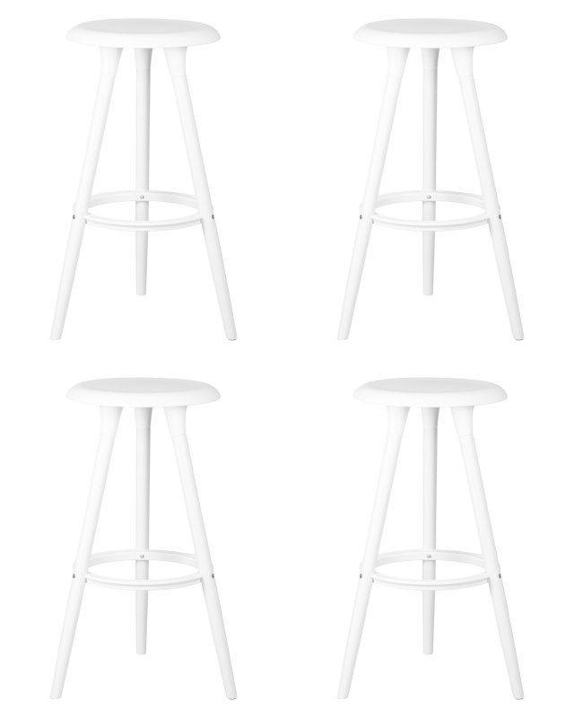 Набор 4 шт Табурет барный DOBRIN ROYCE WHITE, белый (W-02)