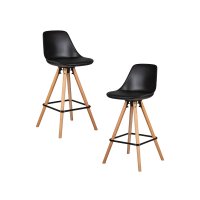 Набор 2 шт Стул полубарный DOBRIN RONNI, ножки светлый бук, черный (B-03)