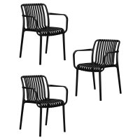 Набор 3 шт Стул обеденный DOBRIN WALTER ARM, черный (B-03)