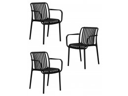 Набор 3 шт Стул обеденный DOBRIN WALTER ARM, черный (B-03)