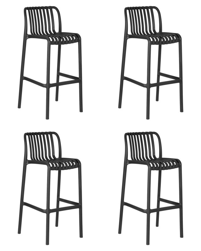 Набор 4 шт Стул барный DOBRIN CHLOE BAR, темно-серый