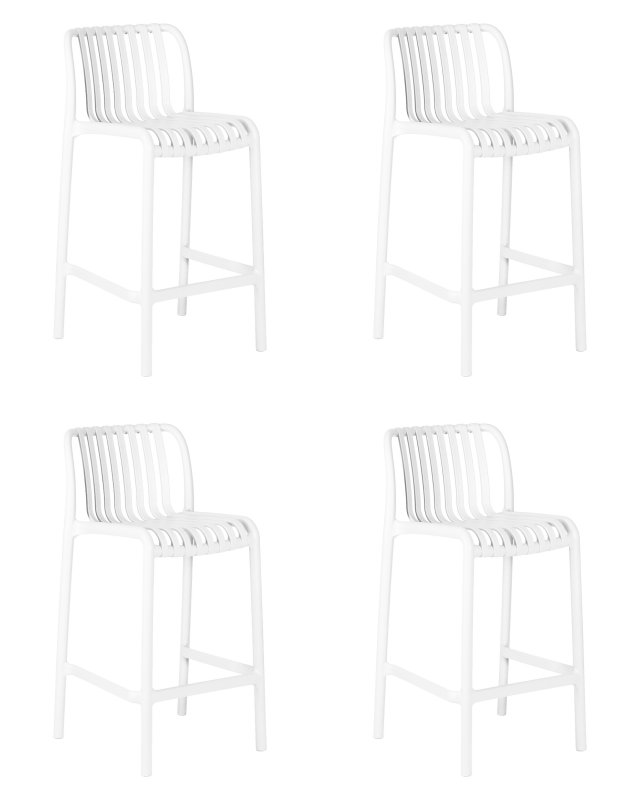 Набор 4 шт Стул полубарный DOBRIN CHLOE, белый