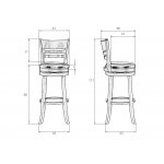 Набор 2 шт Стул барный DOBRIN WILLIAM BAR, шоколад, чёрный