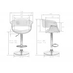 Набор 2 шт Стул барный DOBRIN OSTIN, цвет черный PU ABA 001