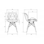 Стул обеденный DOBRIN BUTTERFLY, ножки светлый бук, цвет сиденья кремовый