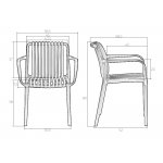 Набор 3 шт Стул обеденный DOBRIN WALTER ARM, черный (B-03)