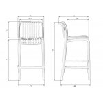 Набор 4 шт Стул полубарный DOBRIN CHLOE, бежевый