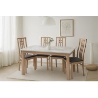 Стол TME-6931 MBH SWEDEN белый мрамор / MILKY WHITE  M-City