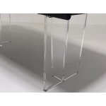 Стол LAURITS 200 GREY, стекло BUBBLE  / Прозрачный каркас ®DISAUR