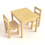 Столик детский большой 70х50x50 см, массив сосны, бесцветный лак