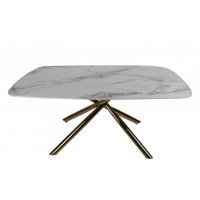 Стол обеденный Неаполь Голд TW1162-T-1,160x90x76 см, серо-золотая керамика/золото