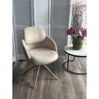 Стул ГРЕЙС (GRACE) 360 град., цвет ЛАТТЕ PENA-110 / HUNTER-120, ткань / ШАМПАНЬ каркас, ®DISAUR