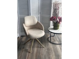 Стул ГРЕЙС (GRACE) 360 град., цвет ЛАТТЕ PENA-110 / HUNTER-120, ткань / ШАМПАНЬ каркас, ®DISAUR