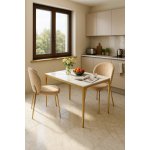 Стол обеденный Камео DT-3001, 105х70х76 см, белый мрамор (Статуарио)