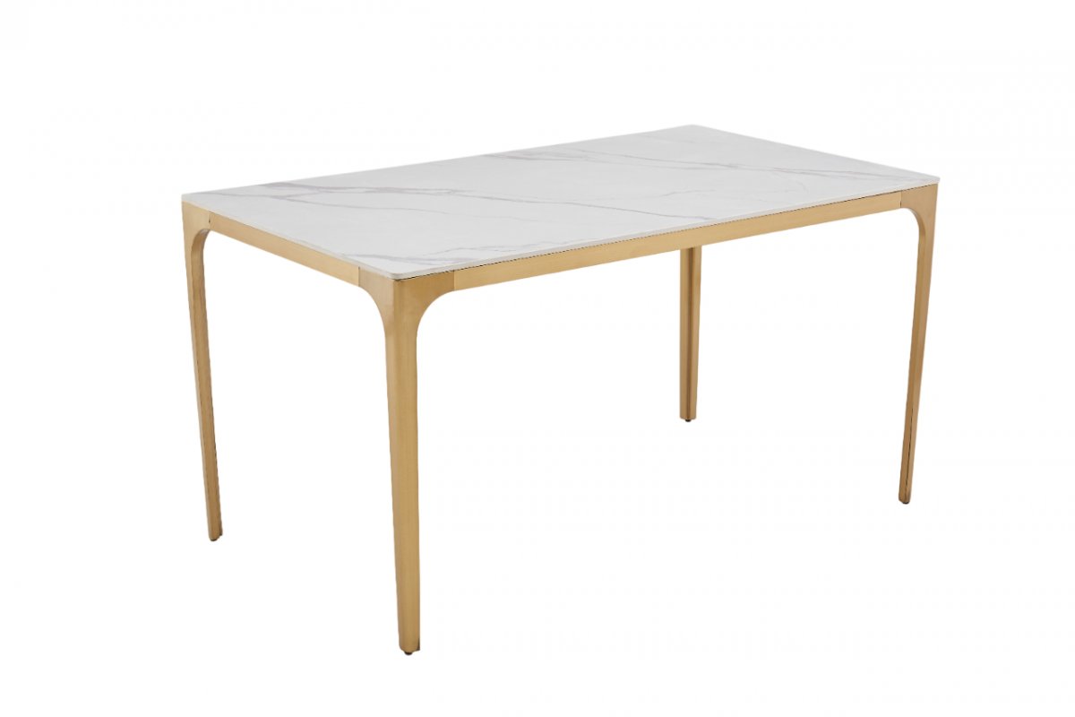 Стол обеденный Камео DT-3001, 120х80х76 см, белый мрамор (Статуарио) Стол обеденный Камео DT-3001, 120х80х76 см, белый мрамор (Статуарио)