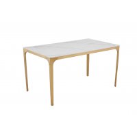 Стол обеденный Камео DT-3001, 140х80х76 см, белый мрамор (Статуарио)